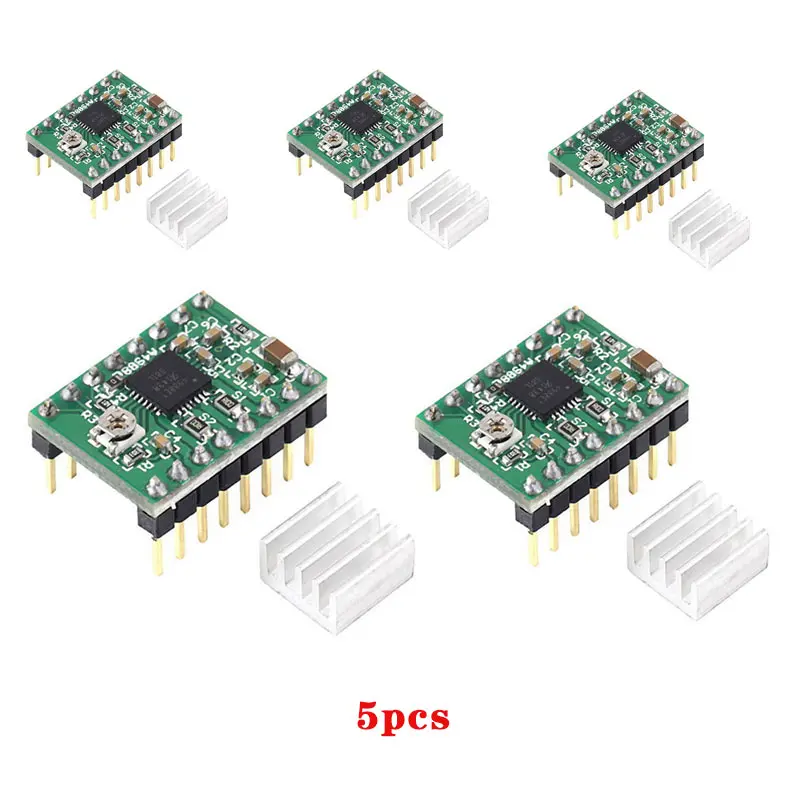 

5 Pcs 3D Printer Module A4988 Stepper Motor Driver Polulu StepStick RAMPS XXM