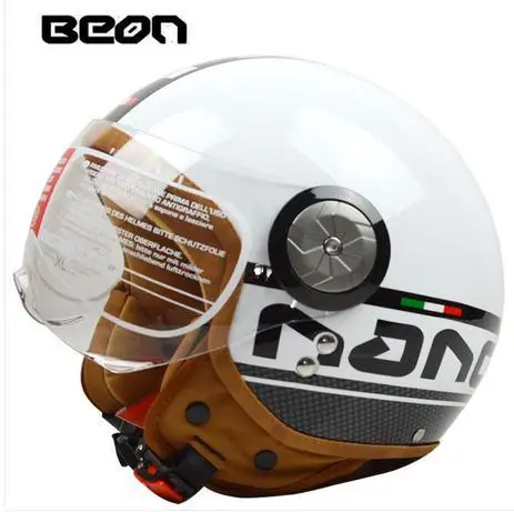 Лидер продаж BEON Классический мотоцикл шлем для мужчин и женщин motos motocicleta capacete винтажные cascos vespa горные открытый шлем - Цвет: bright white