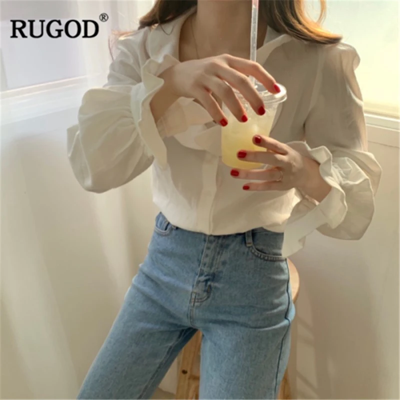 RUGOD с гофрированным воротником на каждый день белые женские туфли однотонная