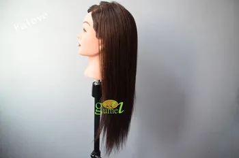 

Free Shipping Training Mannequin Head Brown Long Hair Hairdressing Cutting Training Mannequin Head With Clamp On Sale