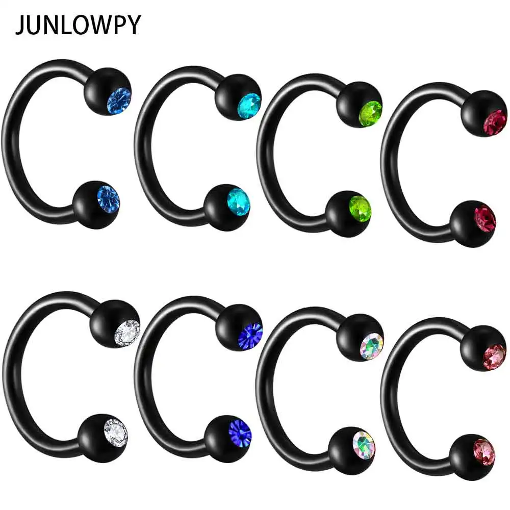 JUNLOWPY 10pcs 10 color mix Titanium Anodized Piercing Nose Septum ...