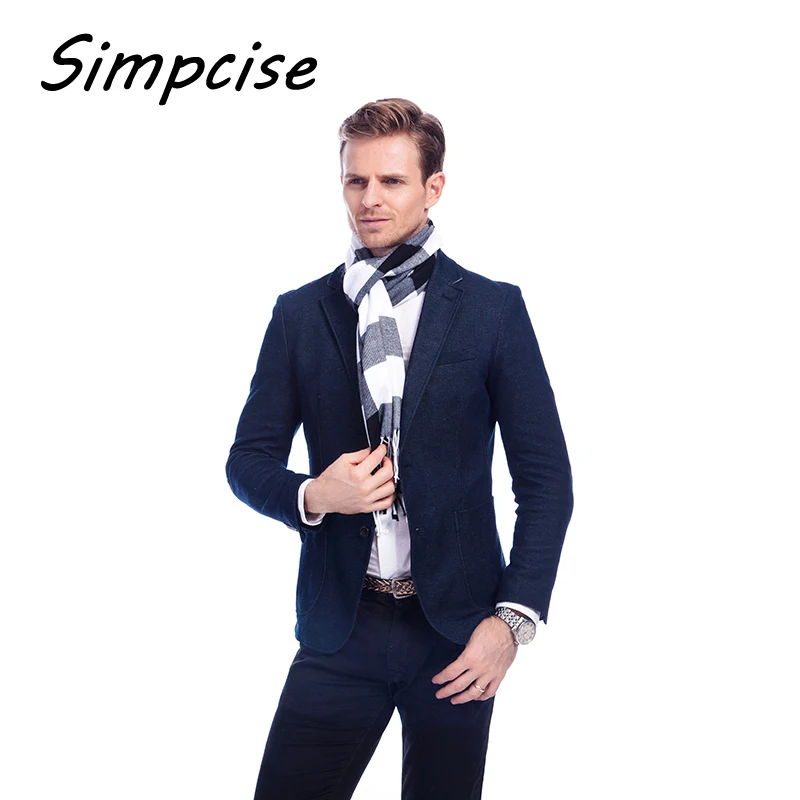 wool scarf mens New Fashion Brand Plaid Scarf Men Scarf Winter Warm Tartan Scarf Foulard Black Color A3A17532 paul smith scarves