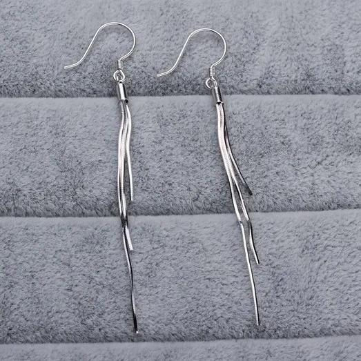 3 ROWS 925 STERLING SILVER Pearl Earrings Mountings Drop Earrings