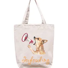Joyloading Холст мультфильм 3D милая собака дизайн многоразовые для бакалейный продуктов хозяйственная сумка на молнии Складная Сумка