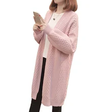 Autumn Winter Women Sweaters and Cardigans New Fashion Long Sleeve Loose Knitted V-neck Cardigan Female Long Sweaters