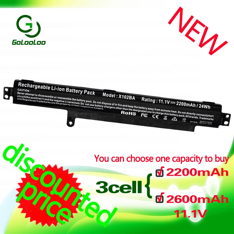 Golooloo 3Cell 2200MAH 11.1V Battery for ASUS A31N1311 VivoBook X102B F102B X102BA F102BA F102BA-SH41T F102BA-DF047H