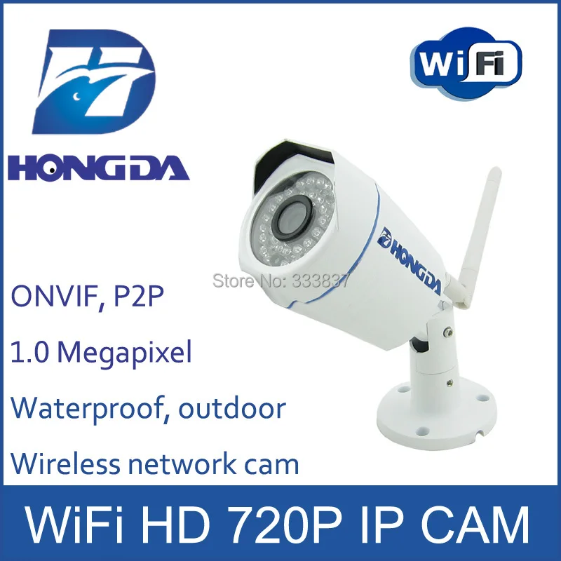Hongda Wi Fi security camera ip mini outdoor HD 720P wirless network cam 3.6mm lens night vision 25M P2P ONVIF Motion detection |