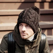 Новинка мужская зимняя Лыжная шапочка для мужчин шляпка для ношения на открытом воздухе вязаная шапка для мужчин Ушная теплая шапка спортивный головной убор