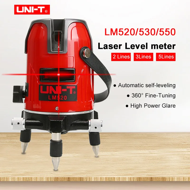 UNI-T LM520 LM530 LM550 красный и зеленый лазерный уровень 2/3/5 линии 360 градусов саморегулирующийся перекрестный лазерный уровень Красные линии лазерный уровень