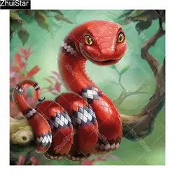 Полный квадратный/5D DIY Алмазная картина "красная змея" вышивка крестиком Мозаика домашний Декор подарок CJ29
