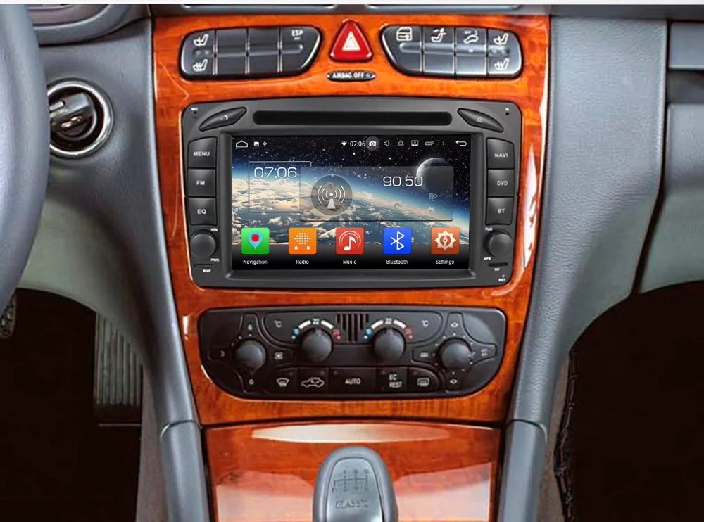 Discount HD 1024*600 touch screen android 9.0 car dvd player for Mercedes Benz W209 W203 W163 W463 Viano W639 Vito W168 GPS BT 64G ROM 4