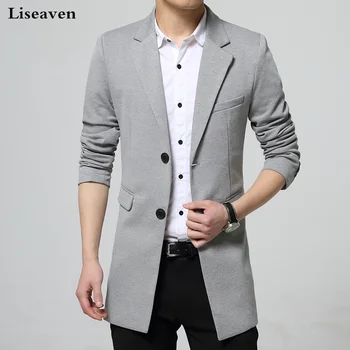

Liseaven Men Slim Fit Long Blazer Long Sleeve Jacket Casual Blazers Men's Clothing Men Suit Masculino Blazers Men