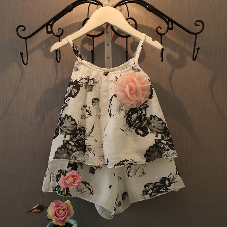 

girls summer clothes girl outfits clothing sets kids christmas korean fashion sleeveless print pullover baby thanksgiving