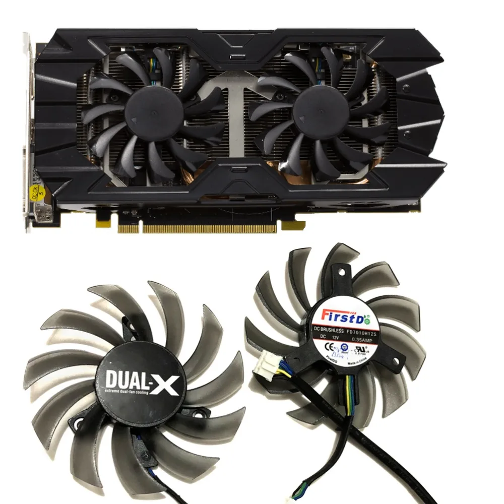 75 мм GPU радиатор альтернативный охлаждающий вентилятор для Radeon GALAKURO kuroutoshikou R9 380