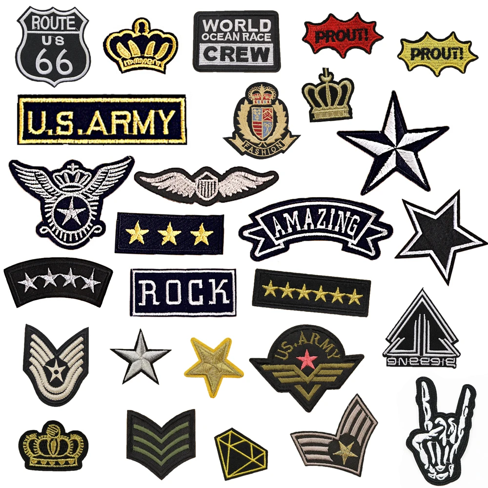 

1 PC Military Cloth Stripes on Clothes Embroidered Patches for Clothing Ironing Patch for Backpack Jeans Parches Bordados Badges