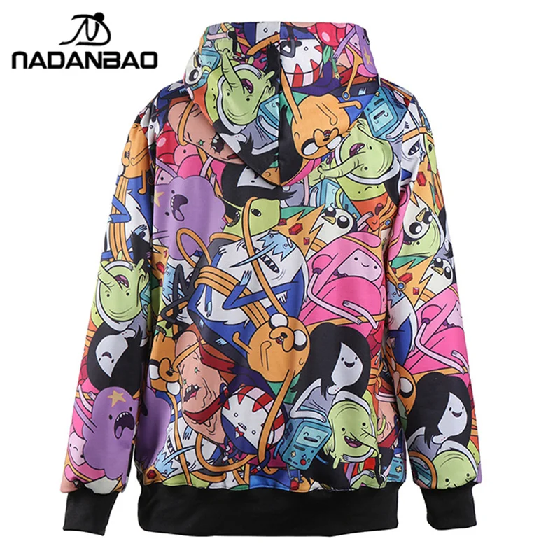  NADANBAO Adventure Time Pokemon GO Printed Hoodies Sweatshirt Women moletom Female Suit Hoodie Outs