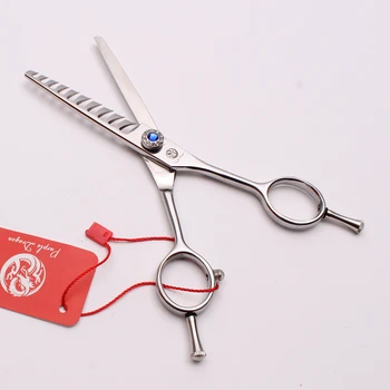 

6" 17cm 440C Blue GEM Purple Dragon Thinning Scissors Professional Hair Scissors 10 Teeth Styling Tool Hairdresser's Tool Z2006