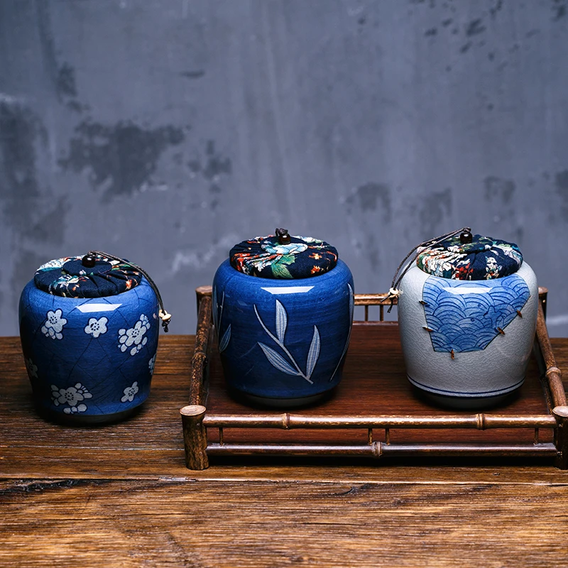Цзиндэчжэнь винтажная ручная роспись голубой и белый фарфоровый чай может домой пуэр керамическая подглазурная краска влагостойкая закупориваемая банка крышка