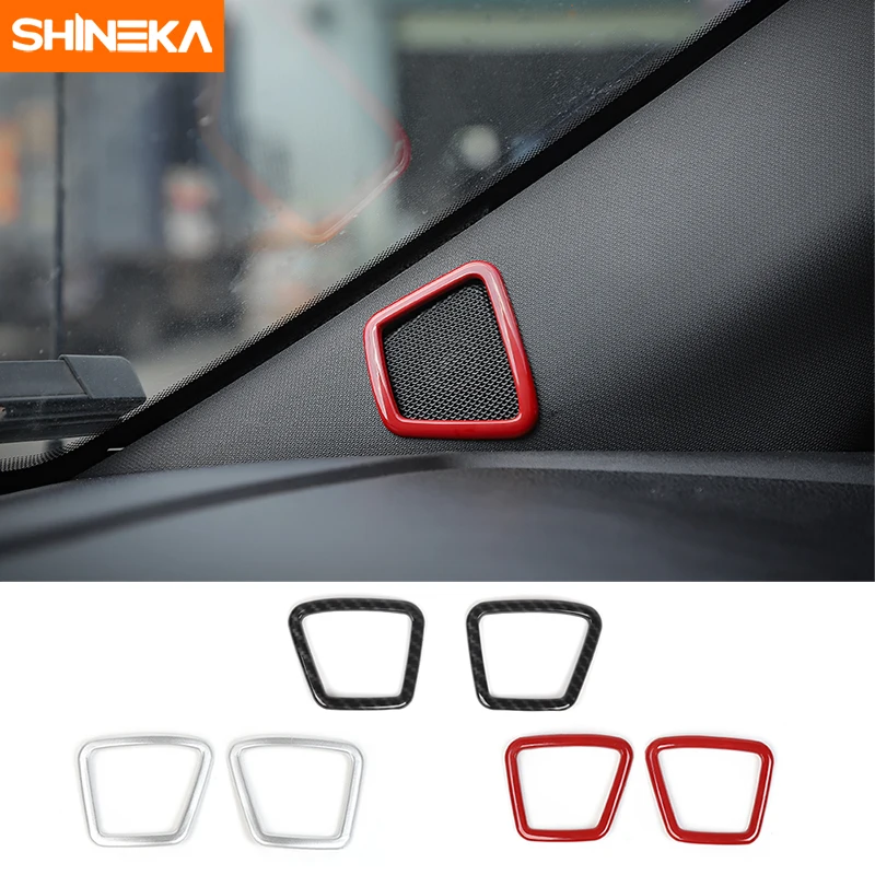 

SHINEKA Car Styling Auto Door A Pillar Speaker Decoration Cover Trim Ring Frame Stickers ABS Fit for Ford F150 2015+