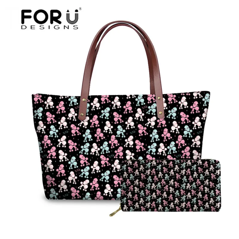 FORUDESIGNS 2 قطعة/المجموعة النساء حقائب القلطي الطباعة حقائب كتف متنقلة للإناث السفر اليد حقيبة السيدات أعلى-حقائب بيد