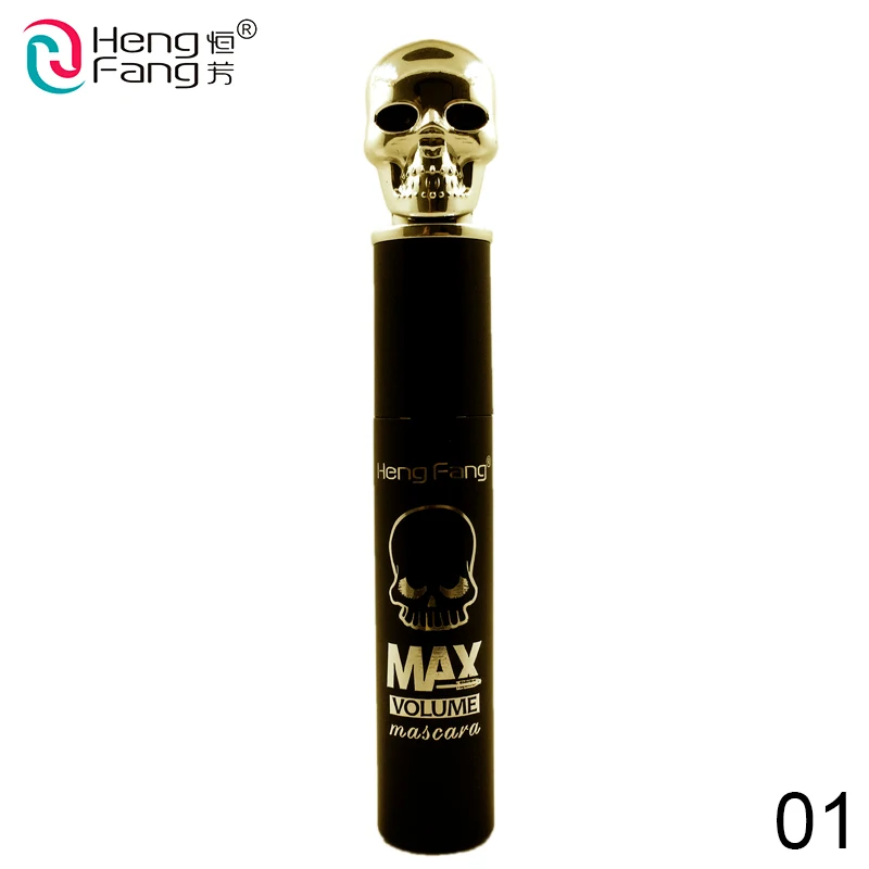 HengFang brand ink black mscara makeup skull shape MAX colossal Lengthening cilia waterproof Curling mascaras thick cosmetics - Цвет: H6190 01