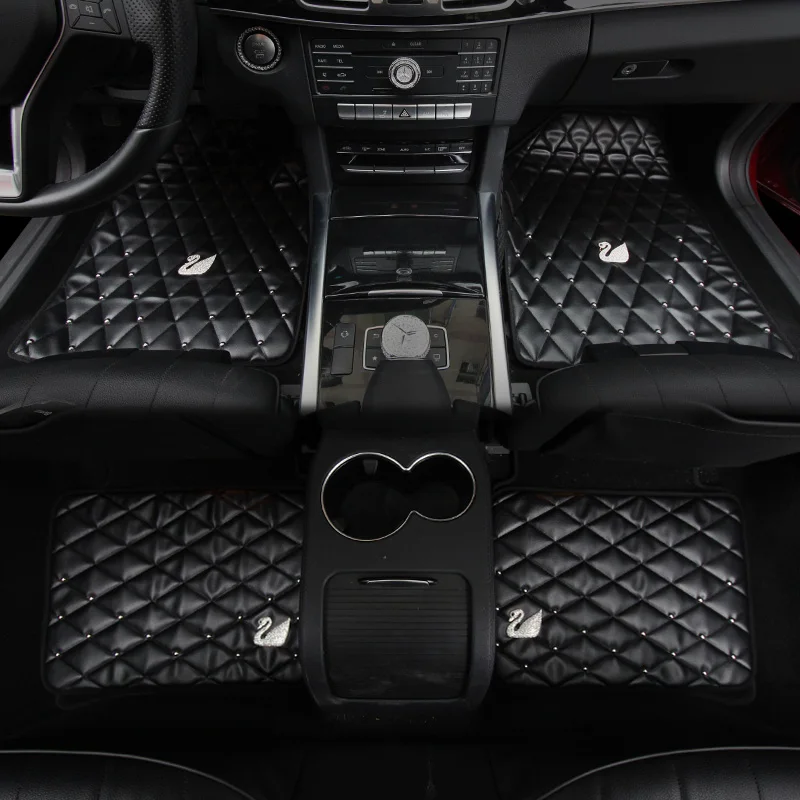Download fashion cartoon swan diamond leather anti slip car floor ...