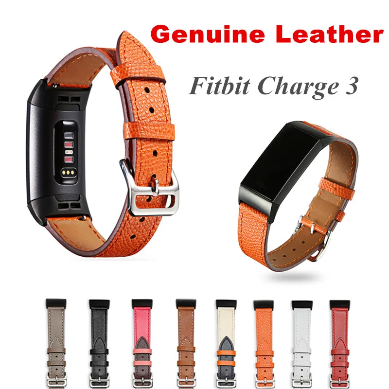 Herm Design Color Leather Band for Fitbit Charge 3 Replacement Genuine Smart Watch Wristband | Наручные часы