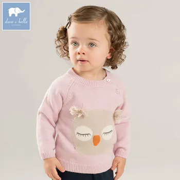 

DB8666 dave bella autumn knitted sweater infant baby girls long sleeve pullover kids toddler tops children knitted sweater