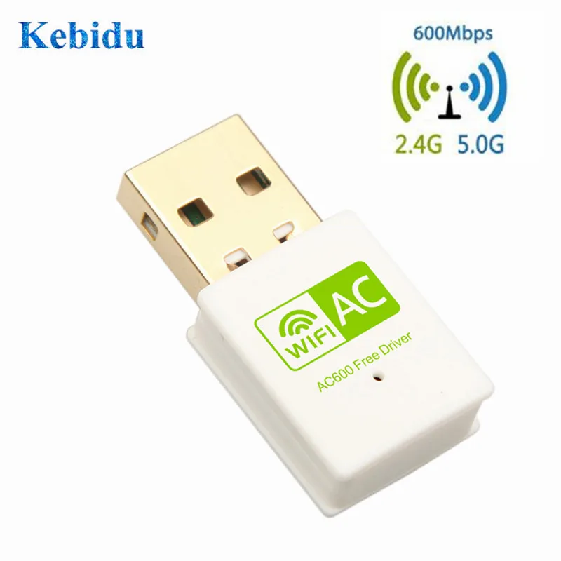 KEBIDU Бесплатный драйвер мини беспроводной USB Wifi адаптер 2,4G+ 5G 600 Мбит/с USB Wifi AC Dongle адаптер сетевая карта для ноутбука