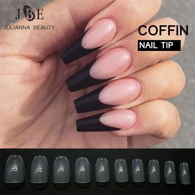 500pcs New Design Coffin Nail Tips Long Clear False Nails Abs 500pcs New Design Coffin Nail Tips Long Clear False Nails Abs Artificial Full Cover Fake