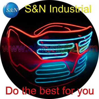 

2017 brandnew Dubble colors El Wire Shutter Party Glasses on/slow flash/quick flash/off/Function 4 holiday,party ,festival,show