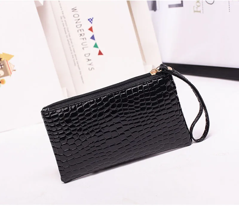 New Mini Day Clutches Women's Bag Korean Version Crocodile Pattern Clutch Bag Ladies Mobile Phone Bags Wallet PU Leather Handbag (8)