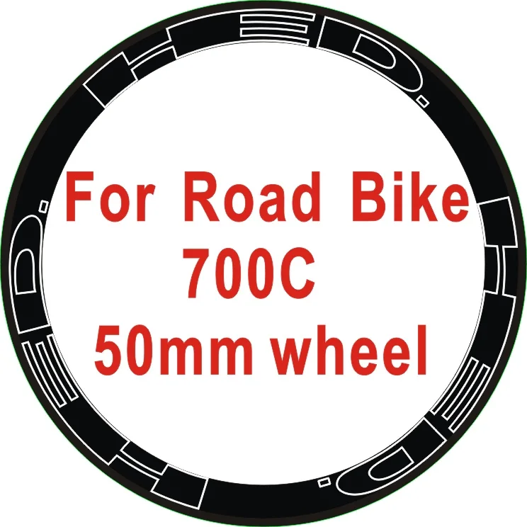 12 шт. контур HED 2 колеса/набор шоссейный велосипед 700c обод колеса гоночный бренд наклейка s для углеродного колеса наклейки велосипедный стикер - Цвет: 50mm wheel