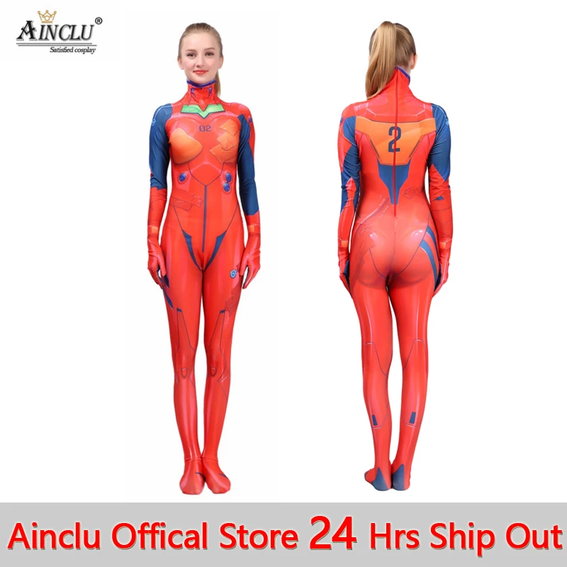 

Anime 3D Print Neon Genesis Evangelion Asuka Langley Soryu Cosplay Costumes EVA Asuka Zentai Female/Women/Girls/Lady Bodysuit