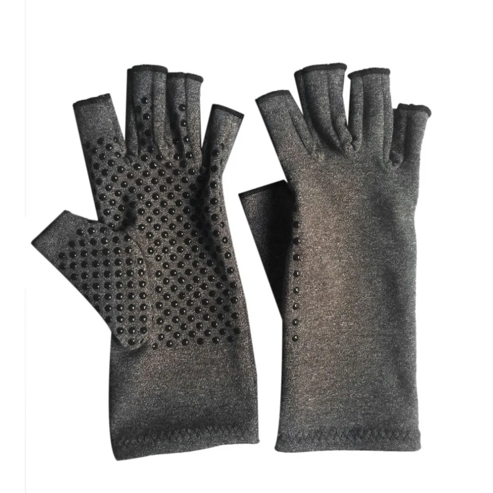 1 пара унисекс Для мужчин Для женщин терапии компрессионные перчатки артрит и совместной боли Здравоохранение Half-палец перчатки