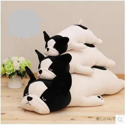 Koop 1 st 50 85 cm 3 Kleuren Leuke liggen Franse bulldog pluche knuffel pop model zacht katoen hond kussens baby kids verjaardagscadeau