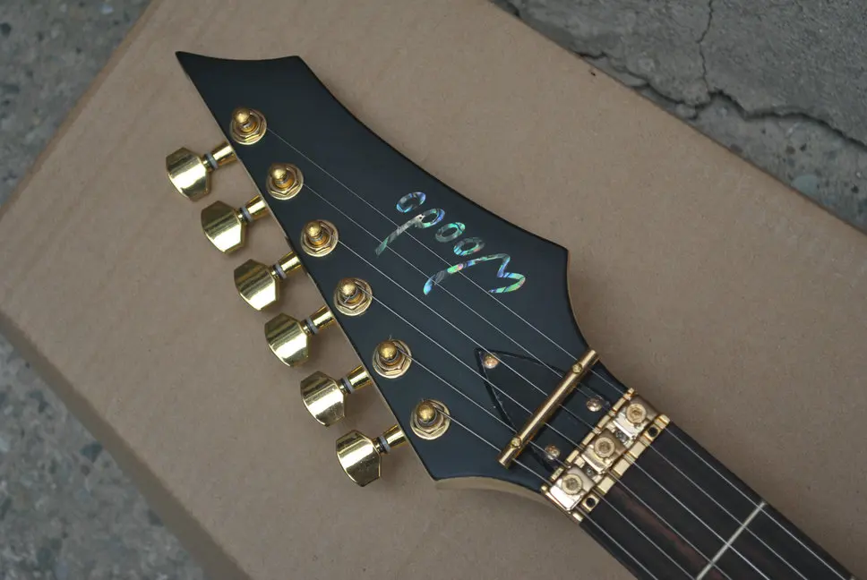 6 струн твердый палисандр корпус гитары один кусок тела шеи через тело Электрические гитары мост тремоло-системы Колки для струн тюнер