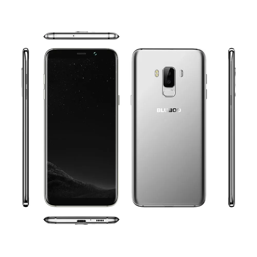 Смартфон Bluboo S8 Plus MTK6750T, четыре ядра, 4 Гб+ 64 ГБ, мобильный телефон Android, 6,0 дюймов, сенсорный экран, двойная камера, мобильный телефон, touch ID - Цвет: Silver