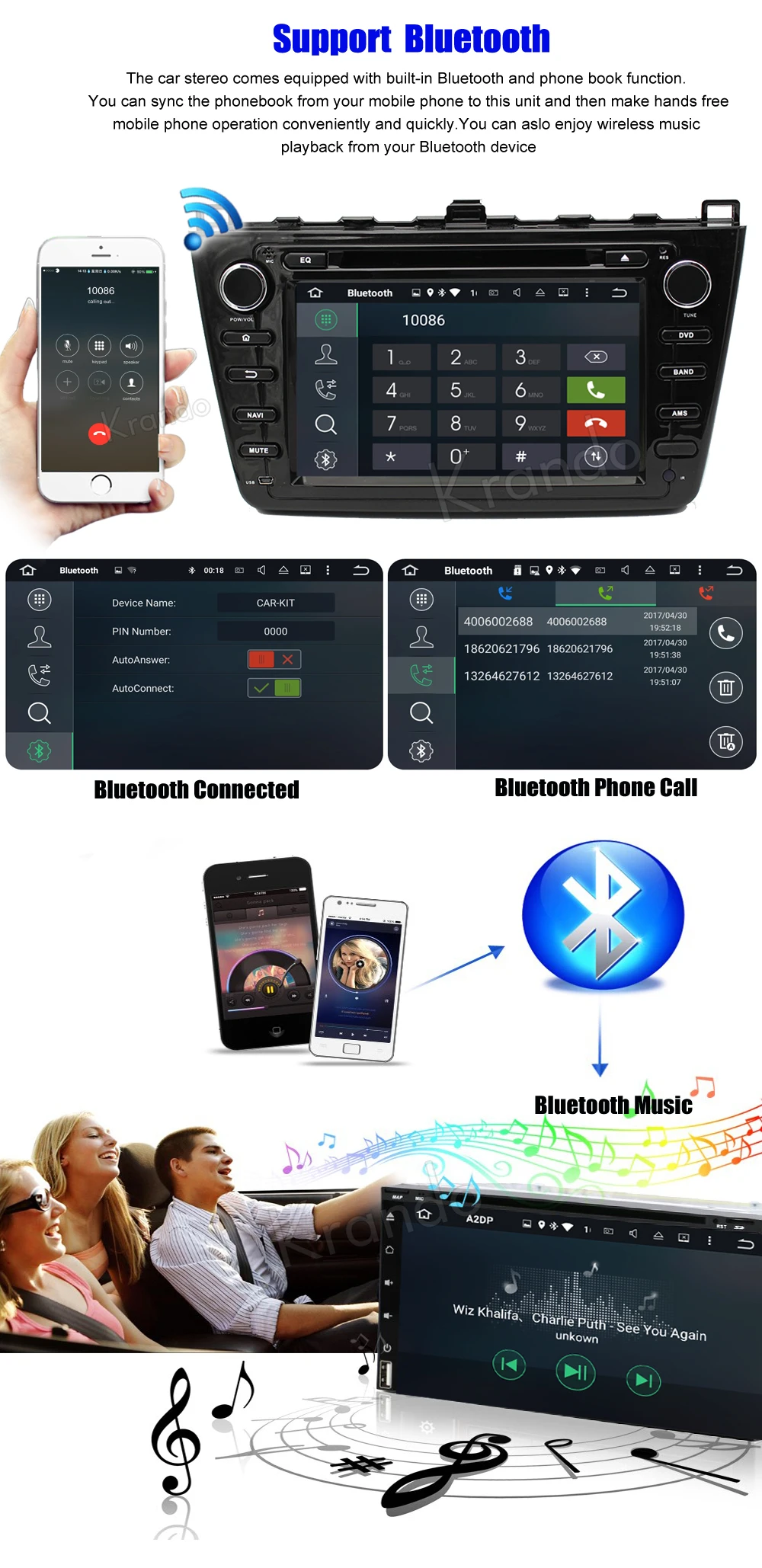 Discount Krando 8" Android 9.0 car audio radio gps dvd navigation multimedia system for Mazda 6 2008-2012 player WIFI 3G DAB+ 3