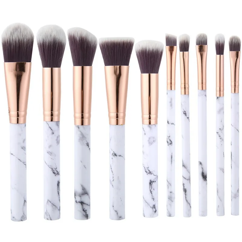 

MAANGE Marble Makeup Brushes Set Eyeshadow Eyeliner Cosmetic Make Up Brush maquiagem 10Pcs