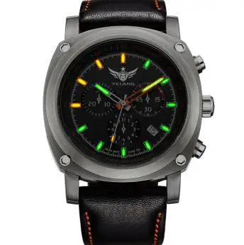 

YELANG V3.2 self luminous men sapphire mirror corium leather strap sport outdoor diving waterproof titanium alloy quartz watch