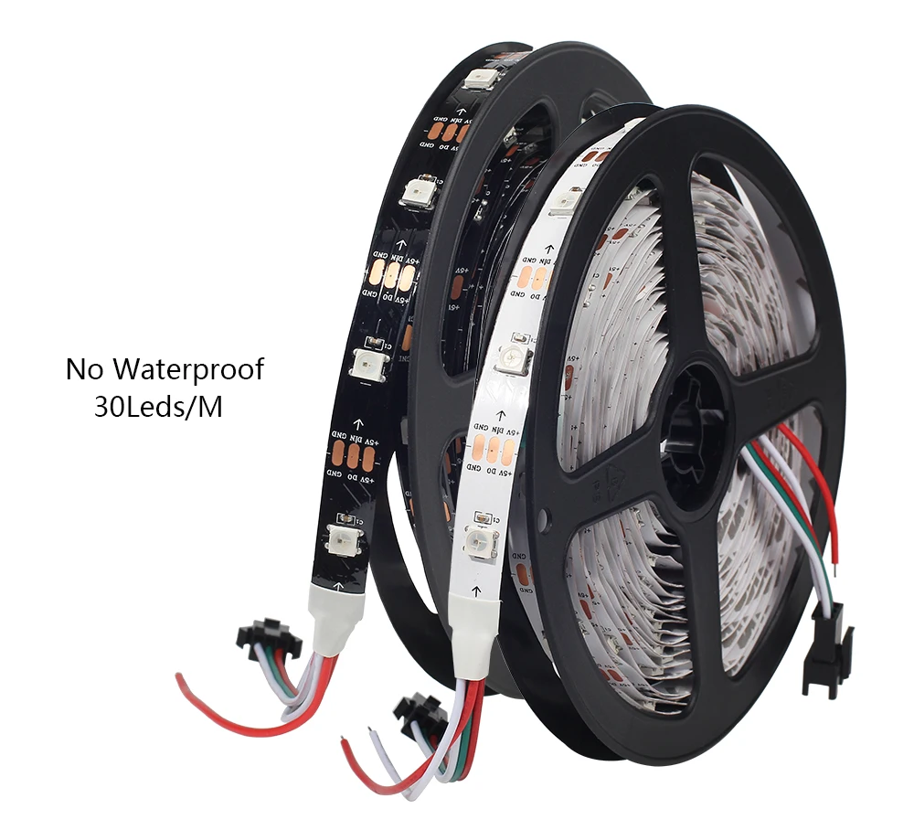5 м DC5V WS2812 Светодиодная лента 5050 RGB 30 пикселей dream color smart LED pixel полоса WS2812B