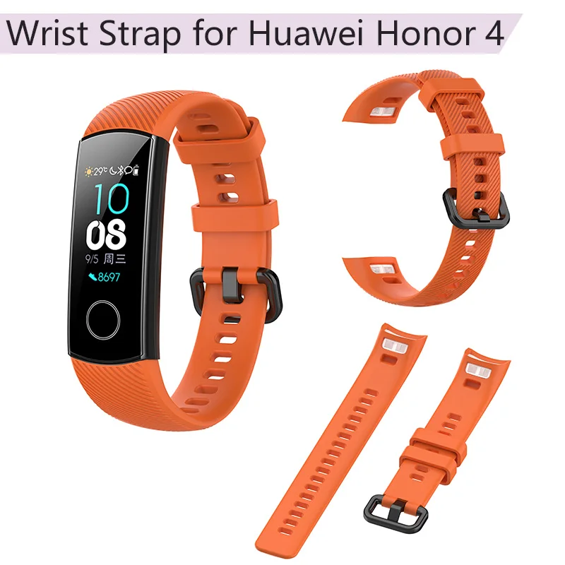 Multi-colored Soft Silicone Wrist Strap for Huawei Honor Band 4 Standard Smart Wristband Sport Bracelet Watchband Replacement