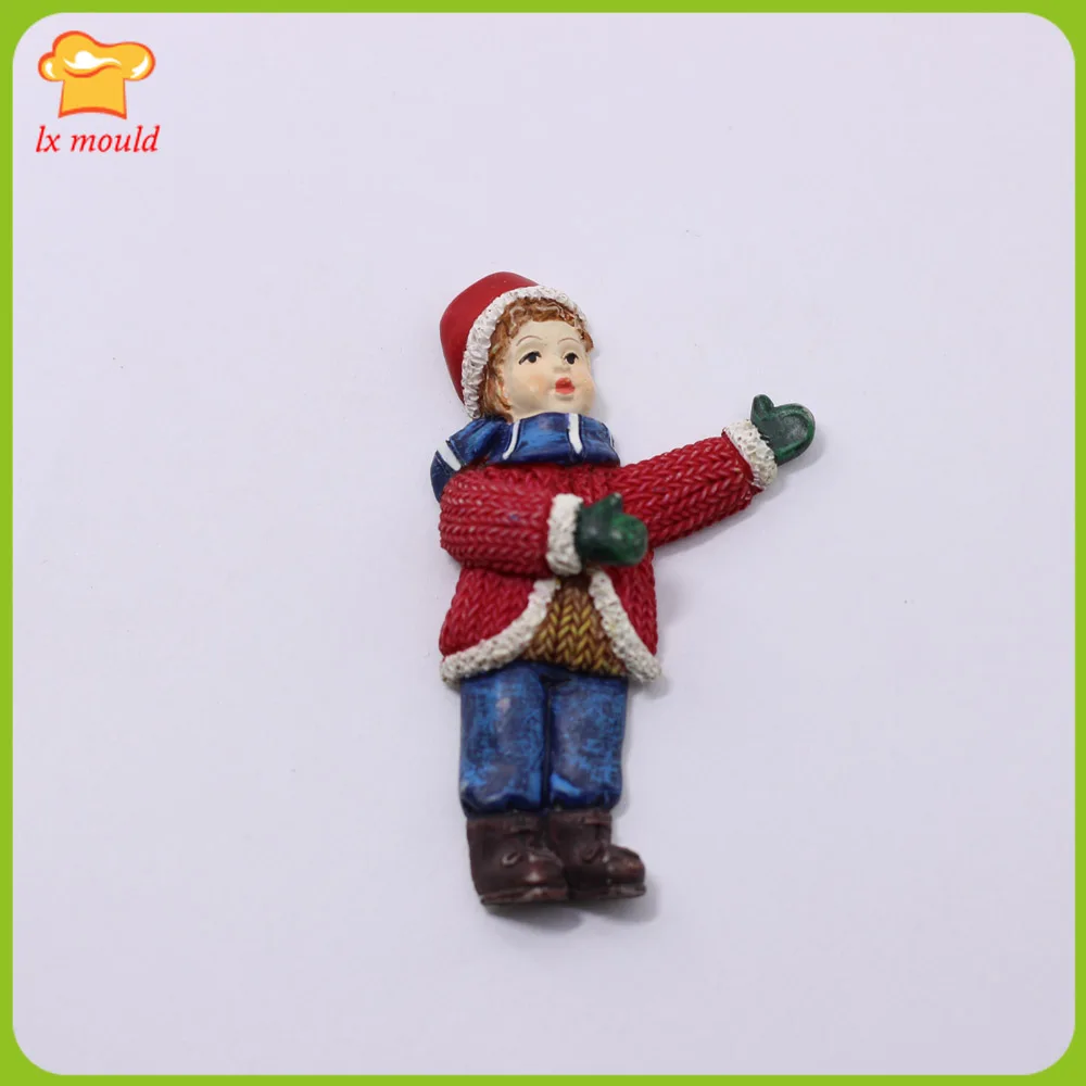 

2019 new DIY baking Christmas boy fondant cake decoration mold sweater doll silicone chocolate mold