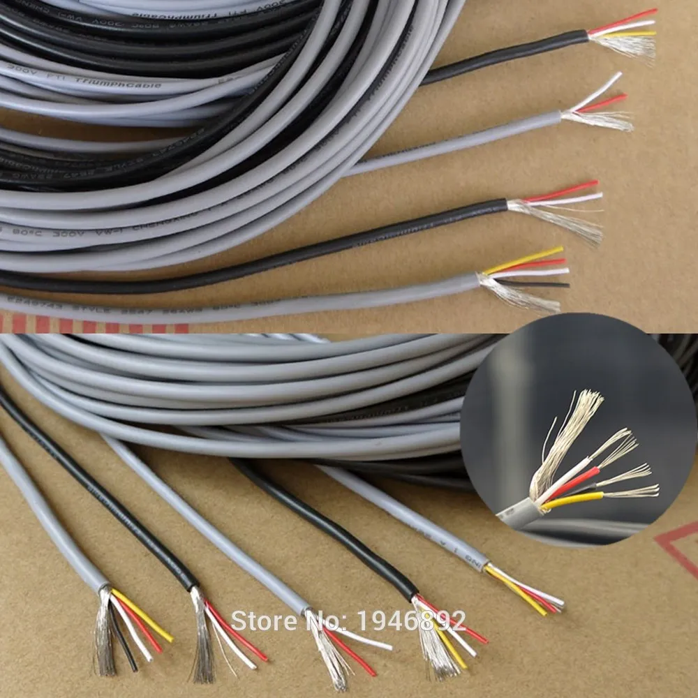 Многоядерный кабель управления 1 м UL 2547 28/26/24 AWG медный провод экранированный