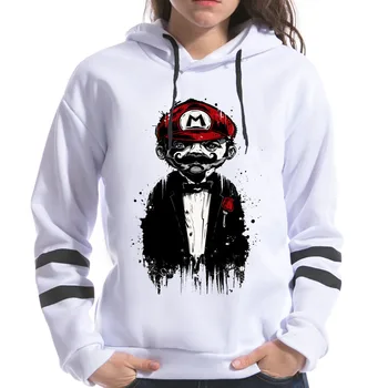 

2020 Super Mario Print Female Sweatshirt Hooded Long Sleeve Harajuku Korean style Hoodies Women funny Tops