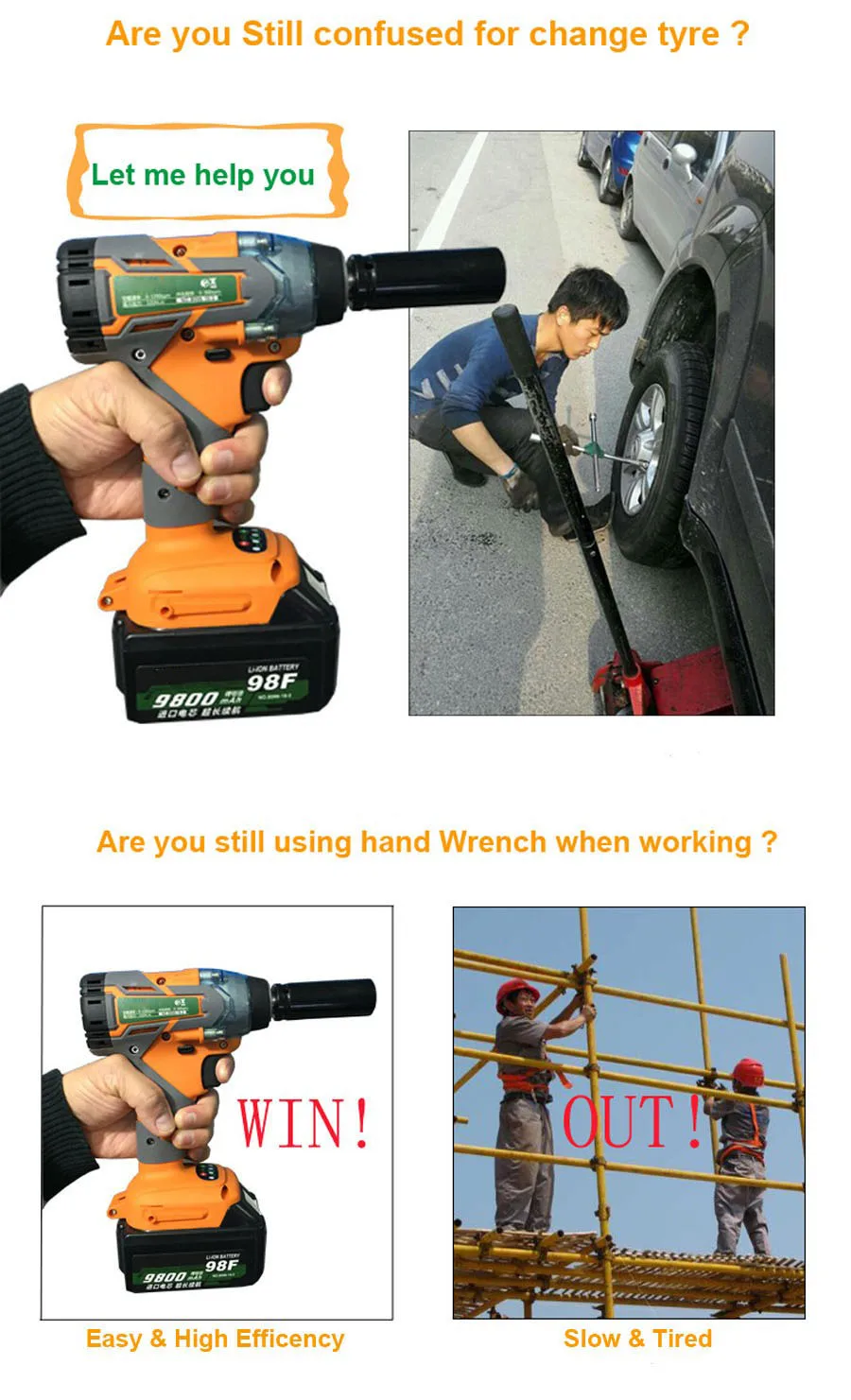 Brushless Cordless Rechargeable  Lithium Battery Car Electric Wrench-006