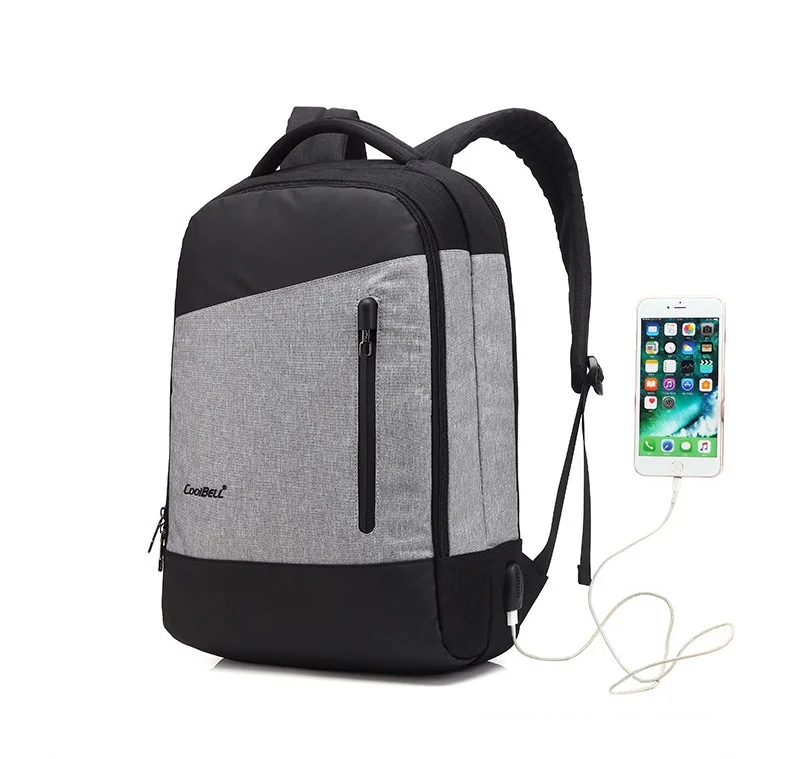 Большой емкости CoolBell 15 дюймов 15,6 дюймов водонепроницаемый ударопрочный рюкзак для ноутбука Natebook Внешний USB порт для подзарядки