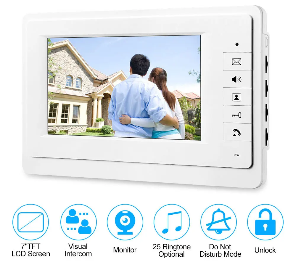 OBO Hands 7 inch TFT Color Video Intercom Video Doorphone Doorbell Wired Door Bell interphone Screen Monitor for Home Apartments