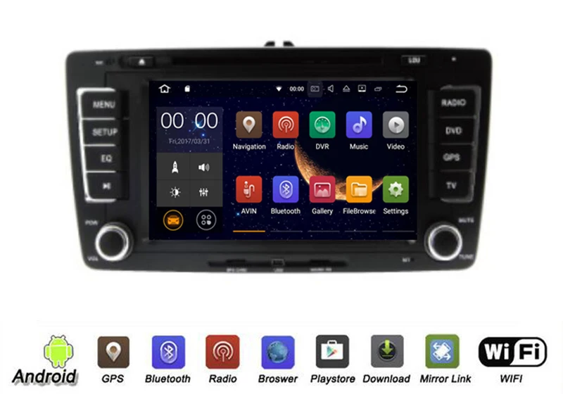 Top Yessun For VW For Skoda Octavia 2013 Android Multimedia Player System Car Radio Stereo GPS Navigation Audio Video With AM/FM 1